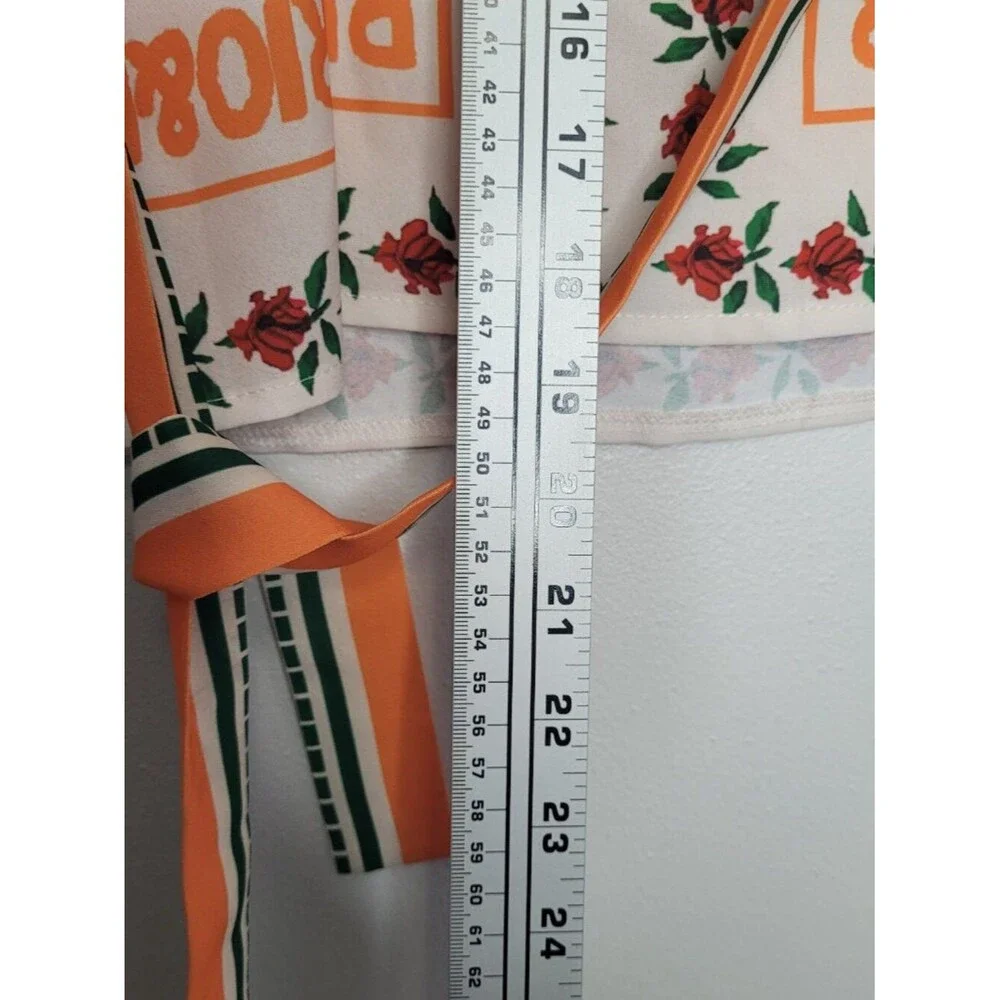 Retro floral printed tie waisted mini wrap vacation artsy skirt size xxl